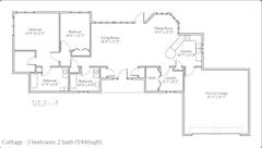 The Cottage - 2BR 2B (1446 sqft) floorplan image