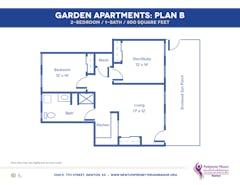 The Garden Plan B - 2BR 1B floorplan image