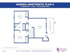 The Garden Plan A - 2BR 1B floorplan image