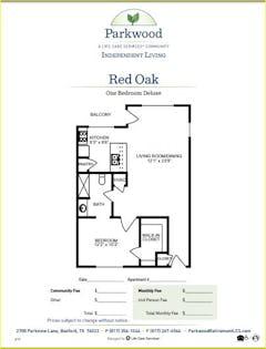 The Red Oak floorplan image