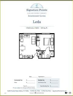 The Leda floorplan image