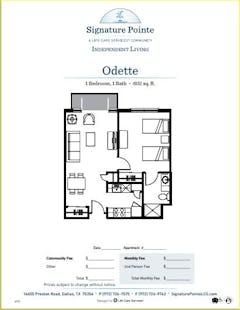 The Odette floorplan image