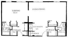 1BR 1B-  815 sq ft floorplan image