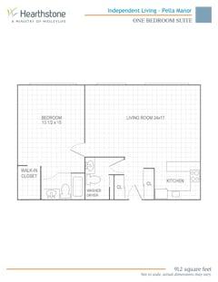 The 1BR Suite floorplan image