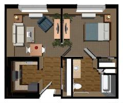 The Villas 1BR 1B floorplan image