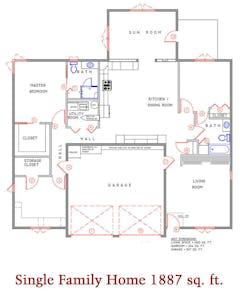 2BR 2B- 1887 sq ft floorplan image
