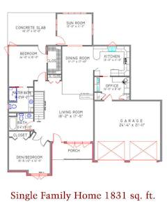 2BR 2B- 1831 sq ft floorplan image