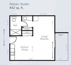 Deluxe Studio floorplan image