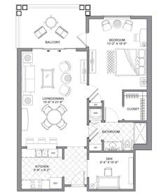 1 Bed Tower floorplan image