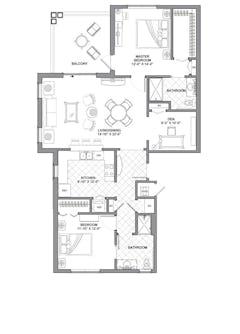 2 Beds Tower floorplan image