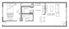 1 Bed Deluxe floorplan image