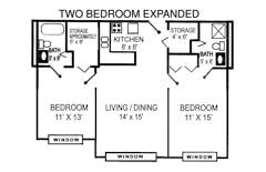 The Expanded 2BR 2B floorplan image