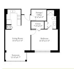 1BR Apartment floorplan image