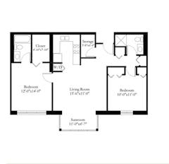 2BR Apartment floorplan image