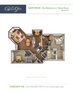 The East West-2BR w/Great Room floorplan image