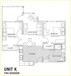 The Unit K floorplan image