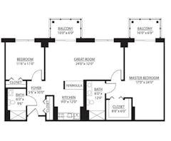 The Deluxe Master Suite floorplan image
