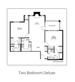 2 Bed Deluxe floorplan image