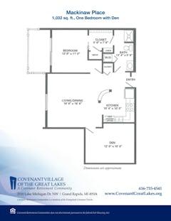 The Mackinaw Place (1 Bed) floorplan image