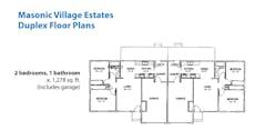 The Masonic Village Estates (2 Bed 1 Bath)  floorplan image