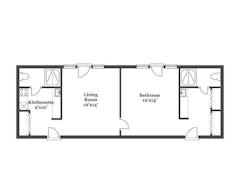 The Village Center (1 Bed 2 Bath) floorplan image