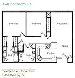 2BR C2 floorplan image