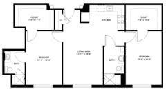 The Two Bedroom Signature Apartment floorplan image