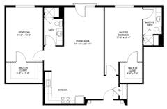 The Two Bedroom Classic Apartment floorplan image