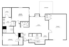 The Two Bedroom Villa (1,351 sqft) floorplan image