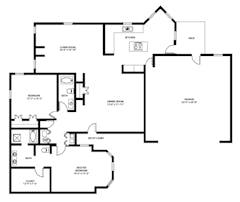 The Two Bedroom House (1,716 sqft) floorplan image