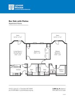 2BR 2BA Apartment floorplan image