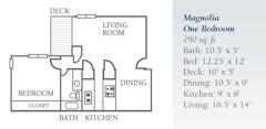 The Magnolia 1BR at Forest View floorplan image