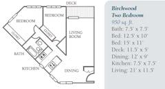 The Birchwood 2BR at Forest View floorplan image