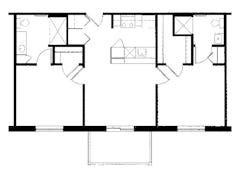 The Two Bedroom at Naomi House floorplan image