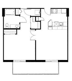 The One Bedroom 1 at Naomi House floorplan image