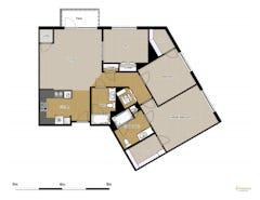 The Two Bedroom Two Bath Deluxe Corner at Courtyard Residence floorplan image