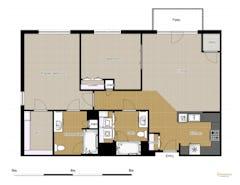 The Two Bedroom Two Bath Traditional Plus at Courtyard Residence floorplan image