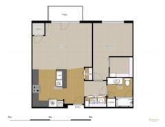 The One Bedroom One Bath Traditional Plus at Courtyard Residence floorplan image