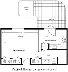 The Efficiency with Patio floorplan image