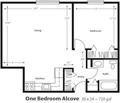 The 1BR with Alcove floorplan image