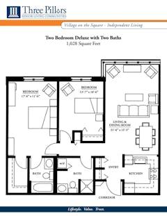 The Village on the Square (2BR Deluxe) floorplan image