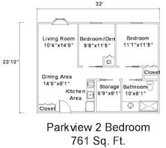 The Parkview (2BR) floorplan image