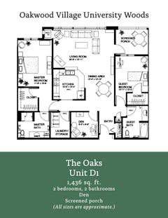 Unit D1 at The Oaks floorplan image