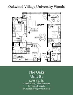Unit B1 at The Oaks floorplan image