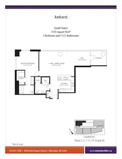 The Amherst at South Tower floorplan image