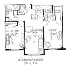 Ausherman Two Bedroom Apartment floorplan image