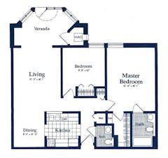 The Two Bedroom Traditional floorplan image