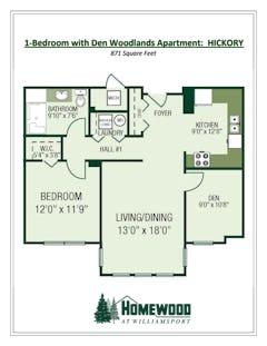 The Hickory at Woodlands Apartment floorplan image
