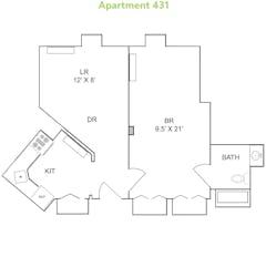 Apartment 431 floorplan image