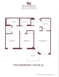 Two Bedroom 2 Bath (J) floorplan image
